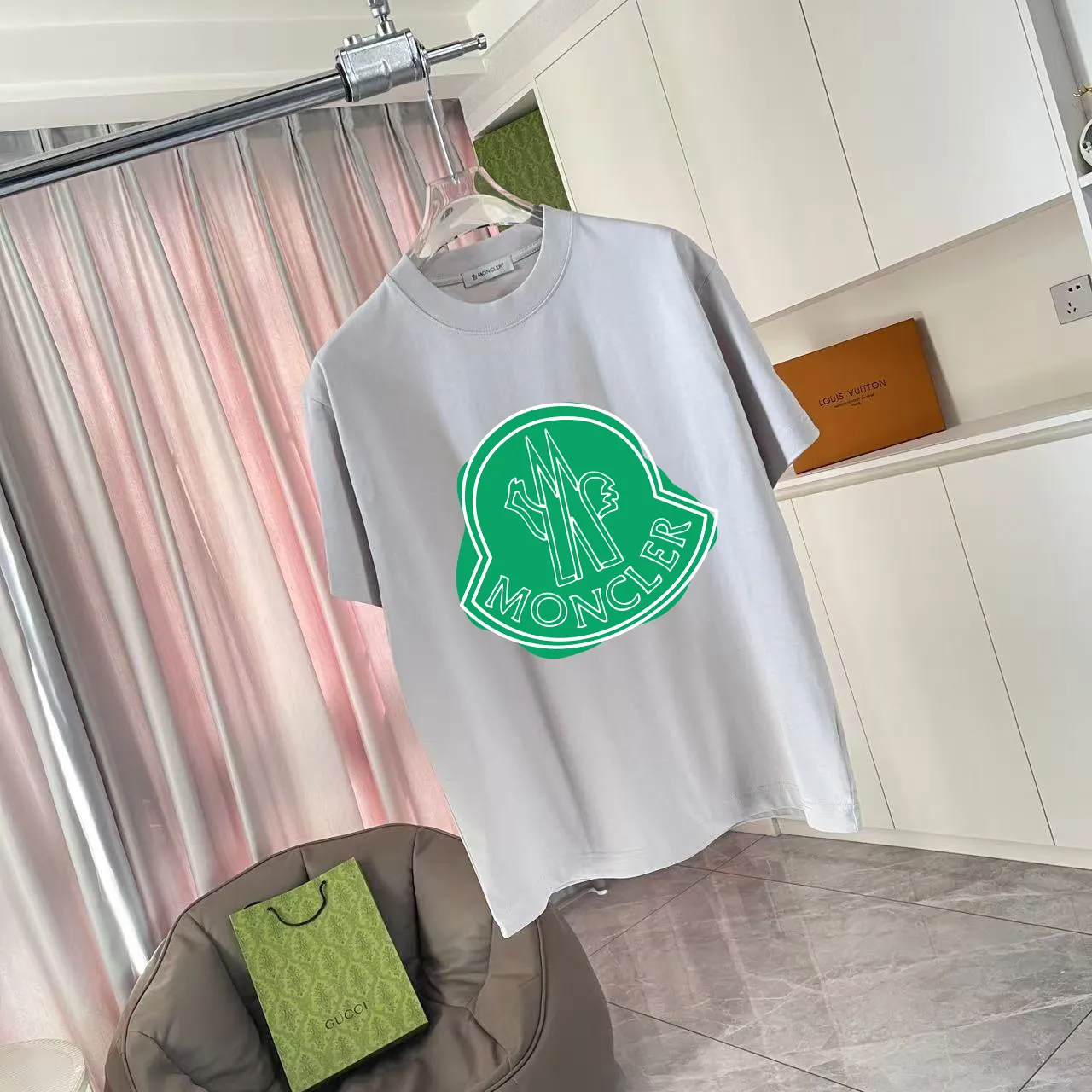 Moncle* 2025 New Arrival logo 300 t Same Style Size：S M L XL XXL ：Black White Pink Red Gray
